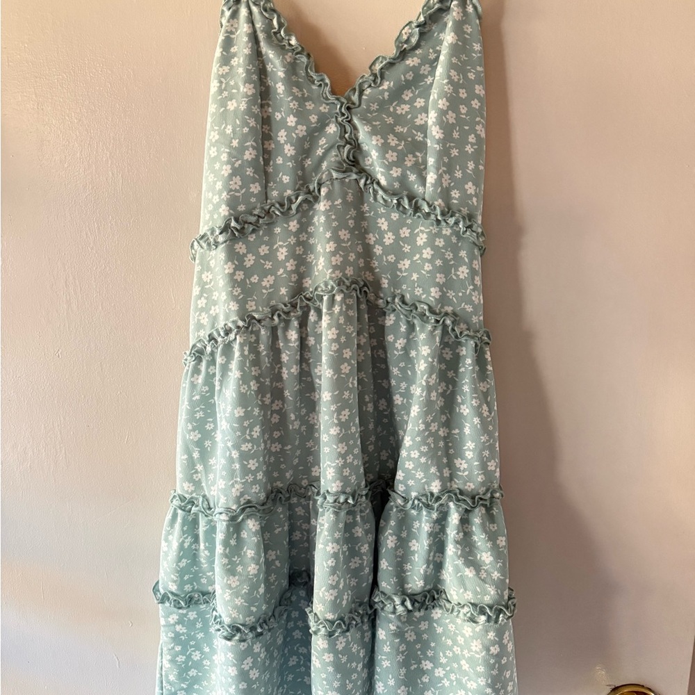 Love Tree Light Blue Floral Dress